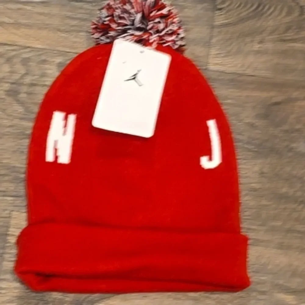 Jordan‎ Pom Beanie & Glove Set- Red/Black